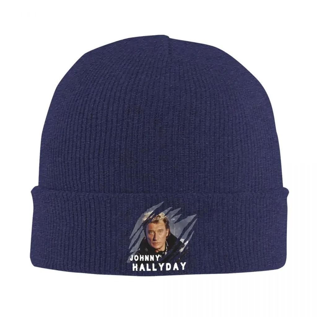 Pop-Sänger Johnny Hallyday Strickmütze Beanie Wintermütze Warm Unisex Lässige Kappen Unisex Damen Geschenk