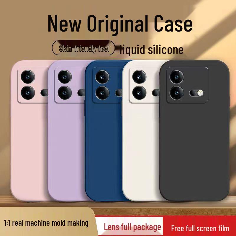 iQOO Neo8 Solid Color Liquid Silicone Anti-Drop Soft Phone Case