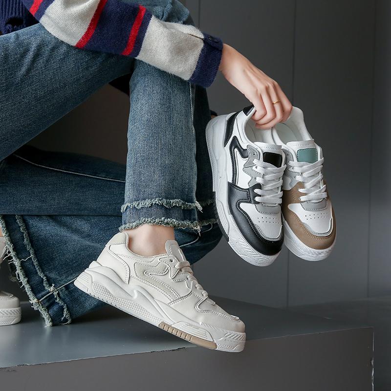 Dámské Boty INS Zvyšující Deskové Boty s tlustou podrážkou Korejské Boty Studentské Tide Boty Four Seasons 35-40