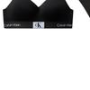 Calvin Klein Color Block Comfortable Letter Logo Jacquard Bra And Mid-Rise Underwear Set Women Underwear Black QF7218-001+QF7222-004