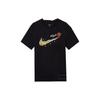 Men's Printing Large Logo Casual Round Neck Short Sleeve Black T-Shirt DV3188-010