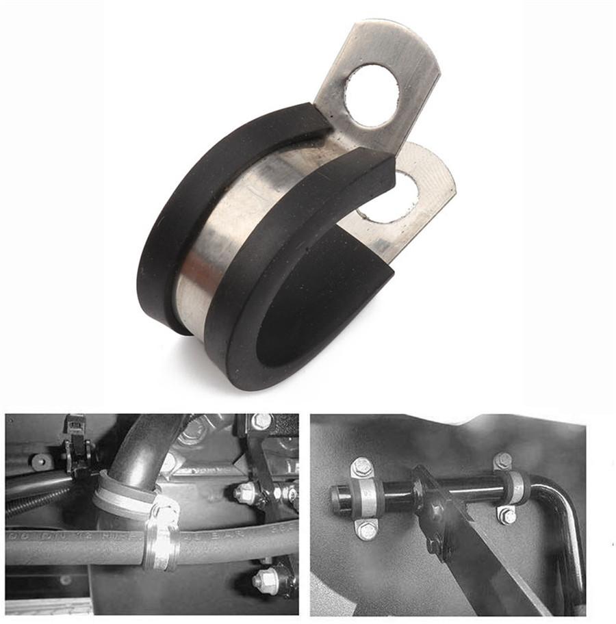 Universal 40PCS 1 Inch Stainless Steel Cable Clamp Rubber Cushioned Insulated Clamp Metal Clamp Tube Holder for Tube Pipe or Wire Cord Installation