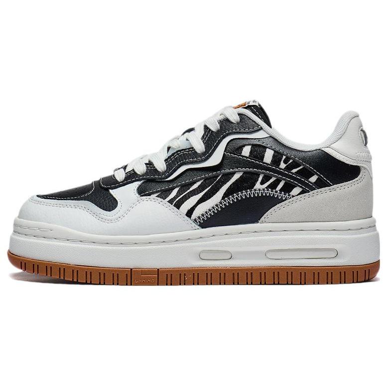 New LiNing Future C1 Anti Slip Wear Resistant Low Top Skateboard Shoes Women's Black White AGCT244-4
