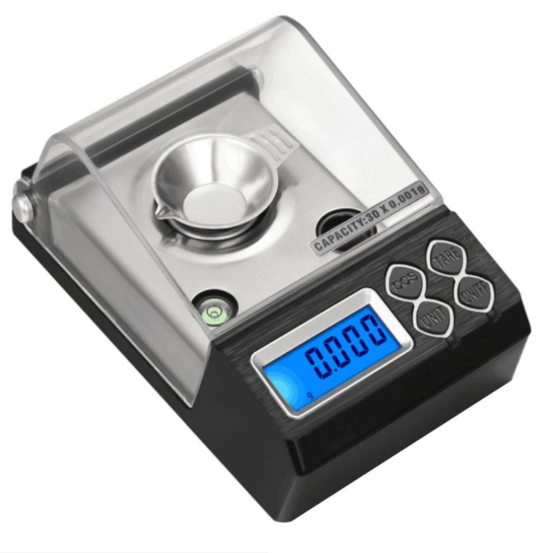 30G x 0.001g High Precision Digital Scale Gem Powder Scale Milligram Includes Read in g /oz/ozt/for T/ct/gn Switchable B