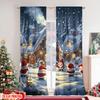 Flachdruck Frohe Weihnachten Beliebtes Vorhangdorf Langlebiges Polyestergewebe Ohne Strom Vorhänge Set von 2 Hergestellt