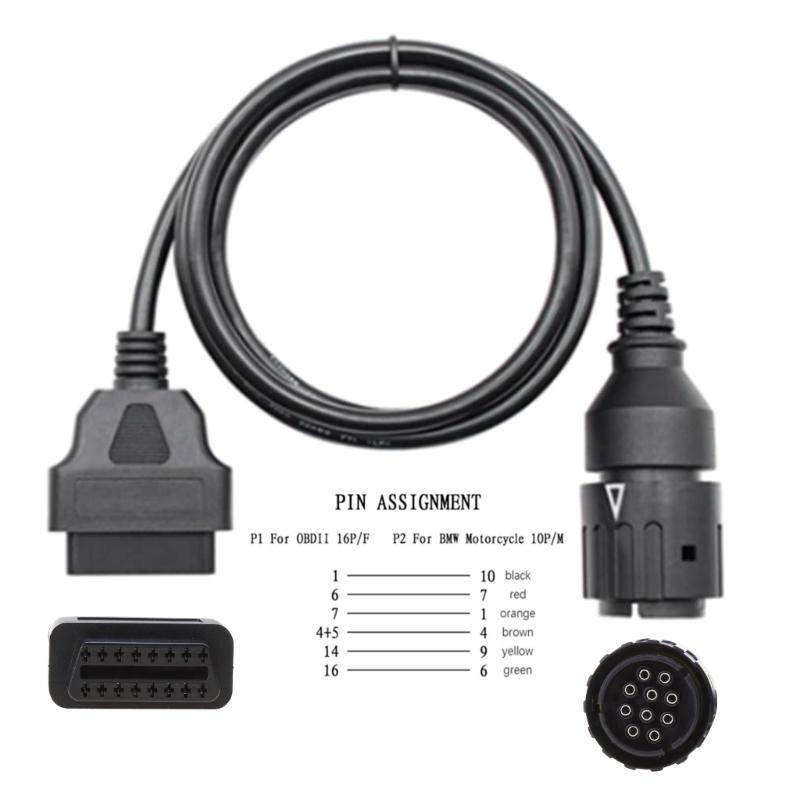 Adaptérový kabel 10 pinů na 16 pinů OBD2 Konektor adaptéru Diagnostický kabel Odolný