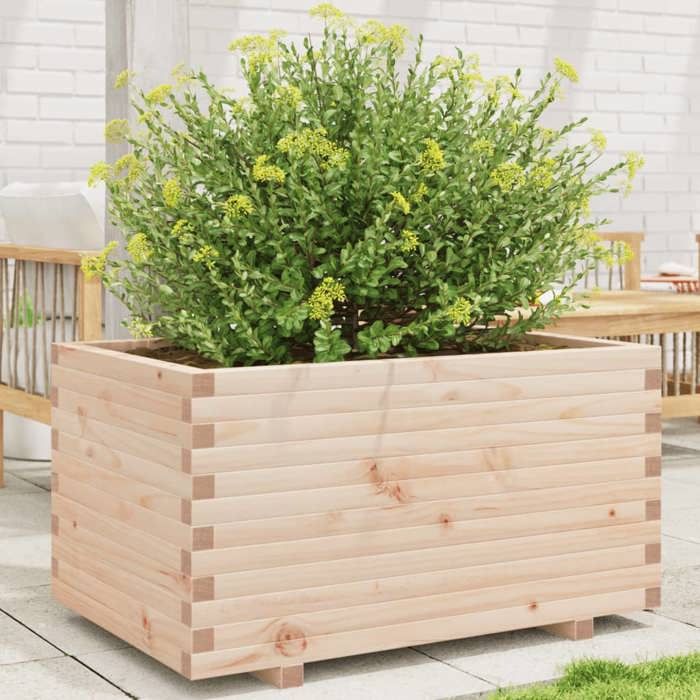 VidaXL Jardinière 90x60x49,5 cm bois de pin massif, jardinière d'extérieur, bac à fleurs, bac à tomates, jardinière de 3282564