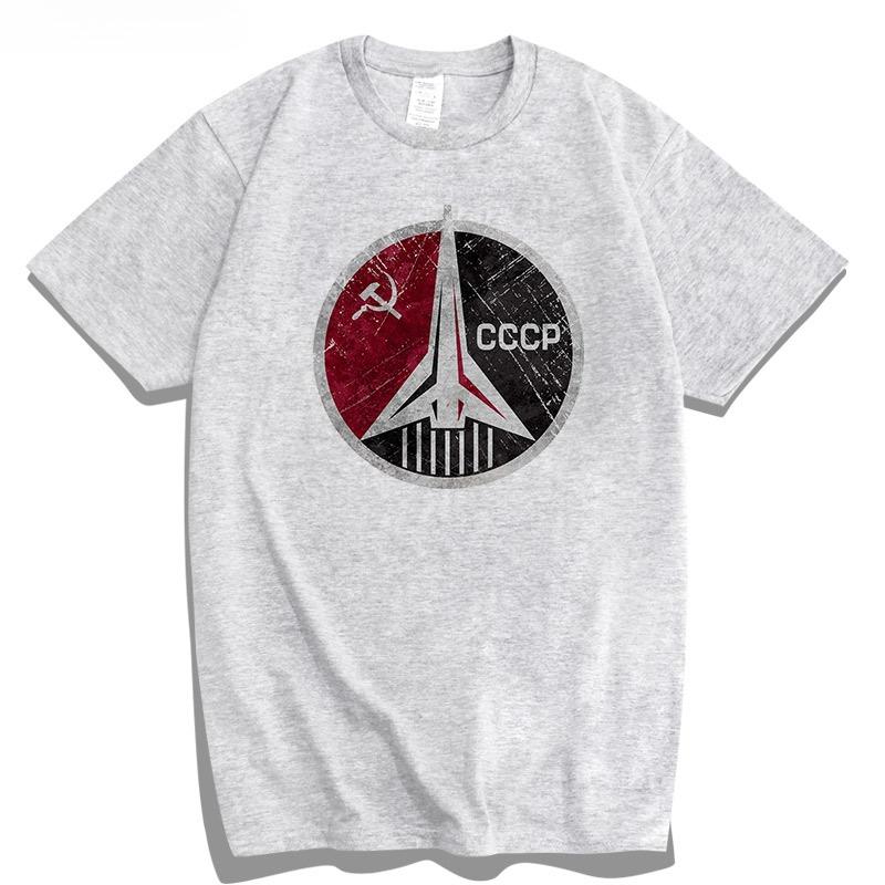 Space Agency Soviet Space Race Astronaut Moon Landing Spring/Summer Short Sleeve Men's T-Shirt Loose