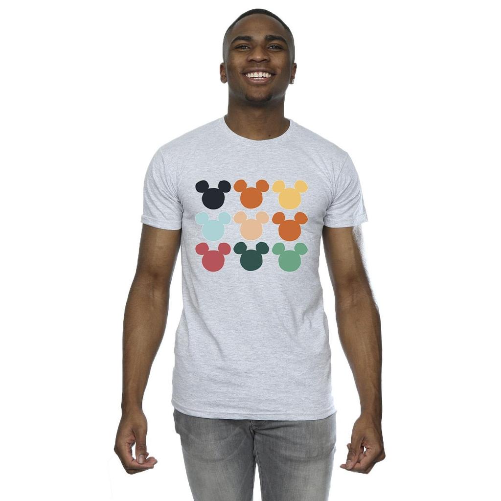 Disney Mens Mickey Mouse Heads Square T-Shirt