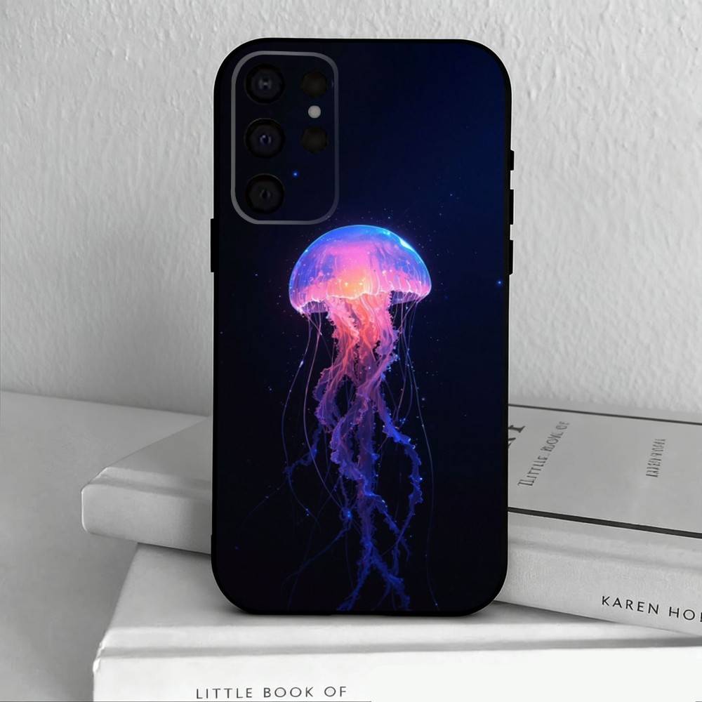 Pink Jellyfish Tear  Phone Case For Samsung S25,S24,S21,S22,S23,S30,Ultra,S20,Plus,Others Soft Black Case