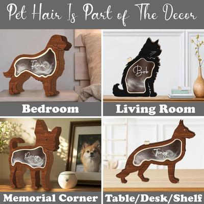 Solid Wood Dog Hair Memorial Box Commemorative Handcrafted Animal Hair Storage Box Dustproof DIY Hair Sealed Container