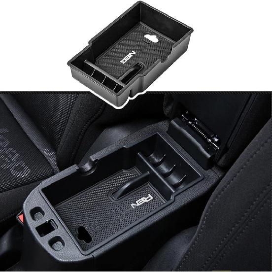EDBETOS Center Console Organizer Tray Compatible With Jeep Renegade Accessories 2015-     Armrest Glove Box Secondary Storage (Black Trim)