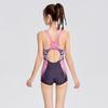 One-piece Boxer Swimsuit Female Sports Style Gradient Color Swimming Pool Hot Large Size Racing