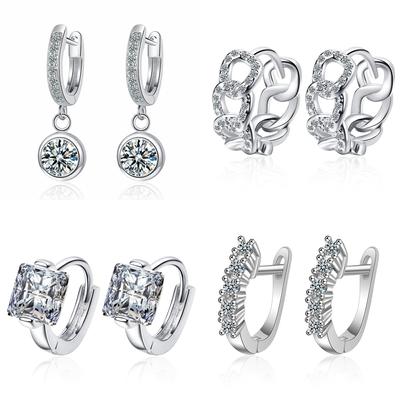 925 Sterling Silver Earrings AAA Zircon For Women Exquisite Student Girlfriend Jewelry Accessories Wedding Gift