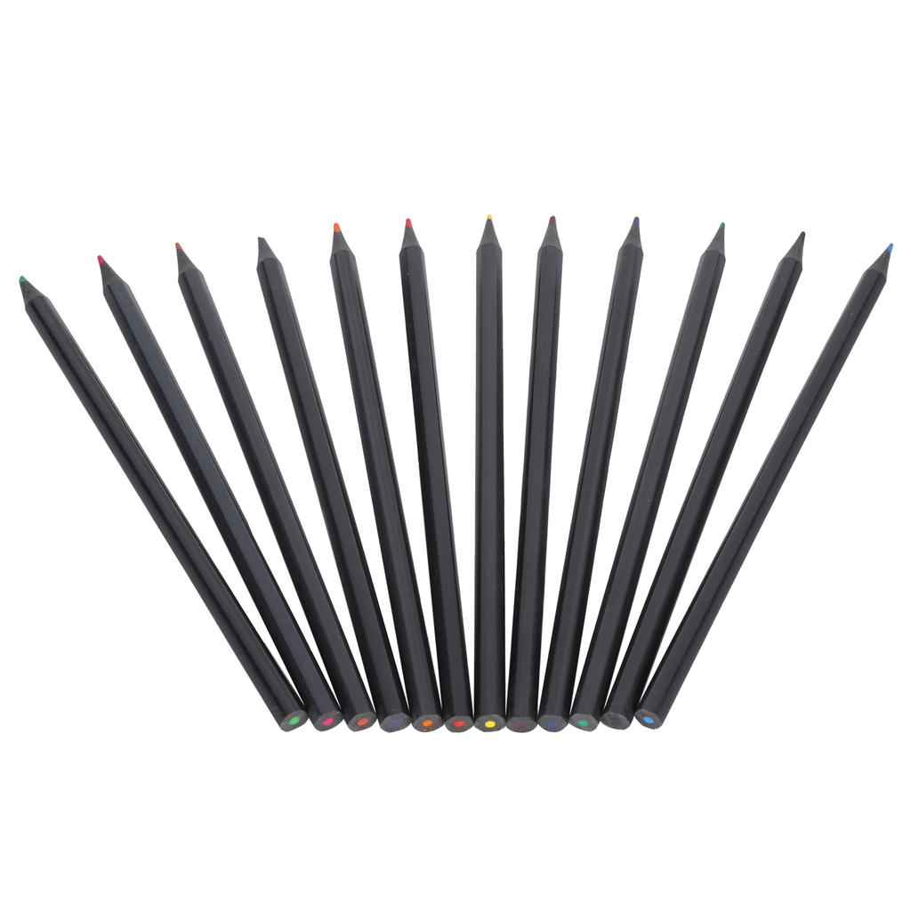 12 Farben 2mm Buntstifte Holz Zeichenstift zum Schreiben Malen Skizzieren Kindergeschenke