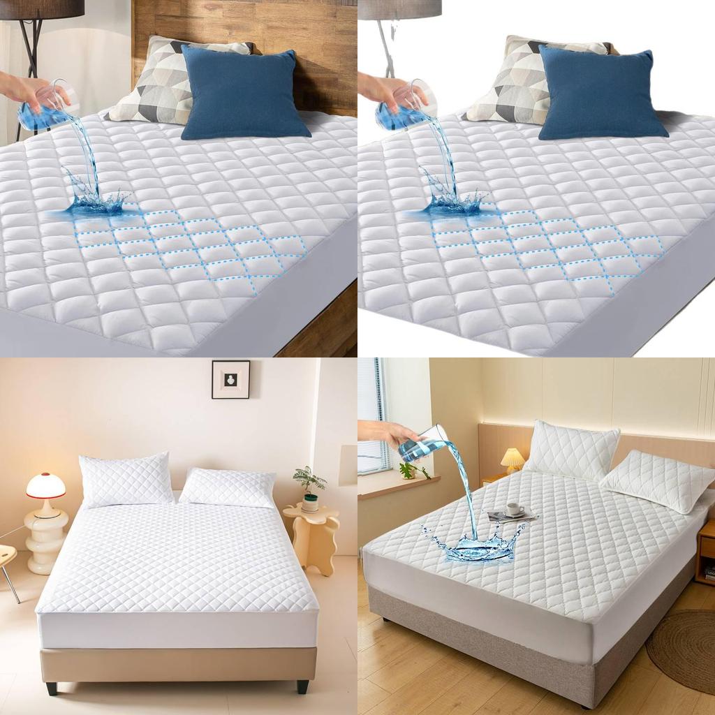 Funda de Cama Impermeable de Algodón con Protector de Colchón Absorbente para Uso Doméstico