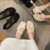 French Lace Mesh Single Shoes Female Summer New Fairy Wind Gentle with Skirt Flat Soft Sole Breathable Mary Jane Shoes