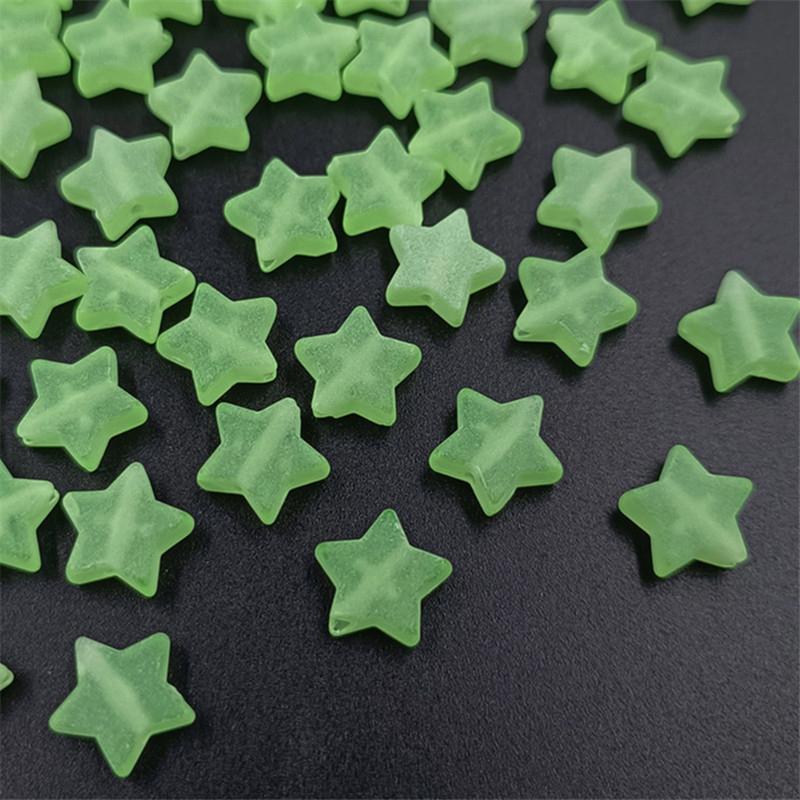 50Pcs Frosted Matte Acrylic Heart Star Beads Pendant DIY for Necklace Bracelet Jewelry Making