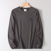 Original Order Tail Goods Early Autumn Cotton Embroidered Comfortable Breathable round Neck T-shirt Men's Loose All-Match Long sleeve Bottoming Shirt