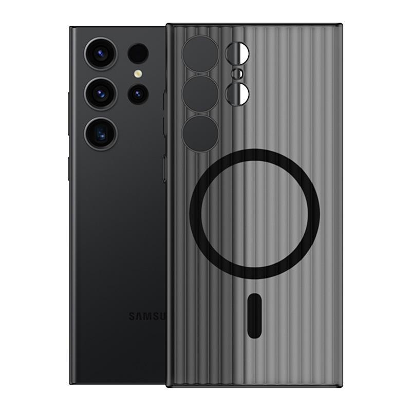 

Гофрированная решетка Магнитная адсорбция Подходит для Samsung S25 Ultra Чехол Ледяной туман S24 Матовый Противоударный S23 Жесткий комплект Samsung-S25Ultra
