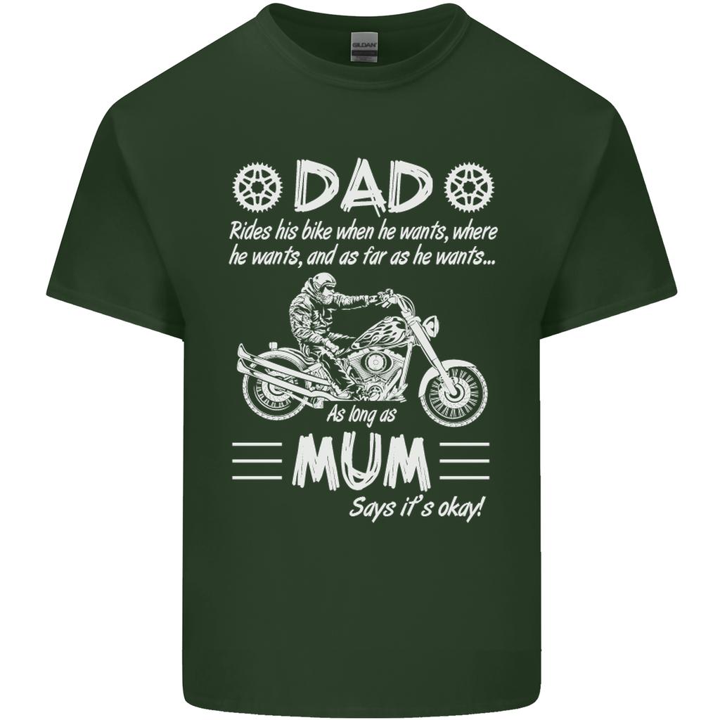 Dad Mum Biker Motorcycle Motorbike Funny Unisexs Light Cotton TShirt