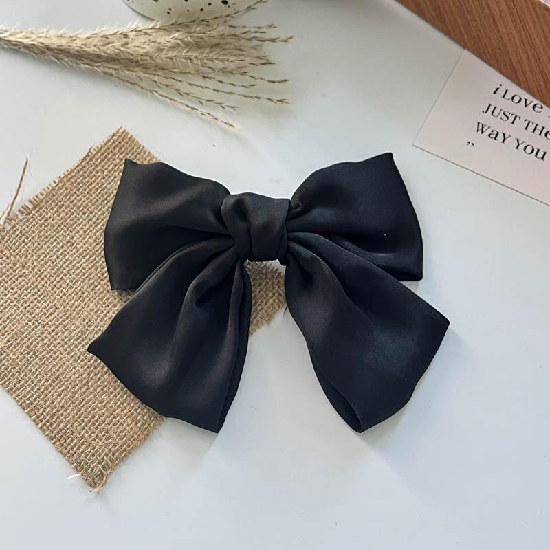 

Модные большие заколки для волос с бантом из ленты для женщин, модные атласные заколки-банты, милые заколки для хвостиков, женские аксессуары для волос, подарок чёрный