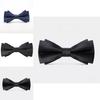Classic Black Satin Bow Tie For Groomsmen Wedding Formal Attire Men Women