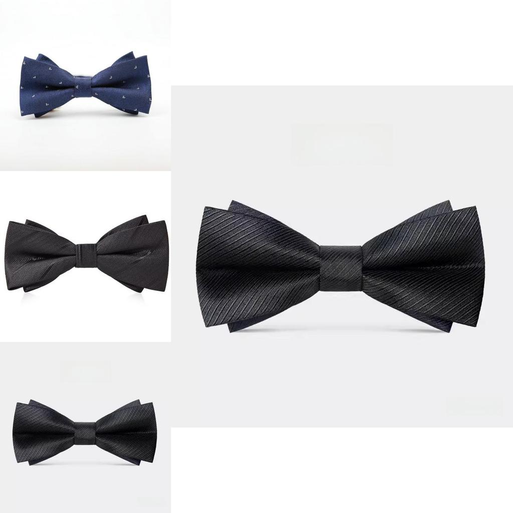 Classic Black Satin Bow Tie For Groomsmen Wedding Formal Attire Men Women