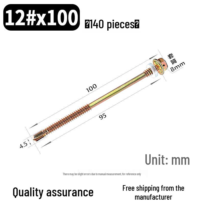 Sechskant-Selbstbohrschraube für Farbstahl und Dachziegel aus Harz mit verlängerter Bohrspitze