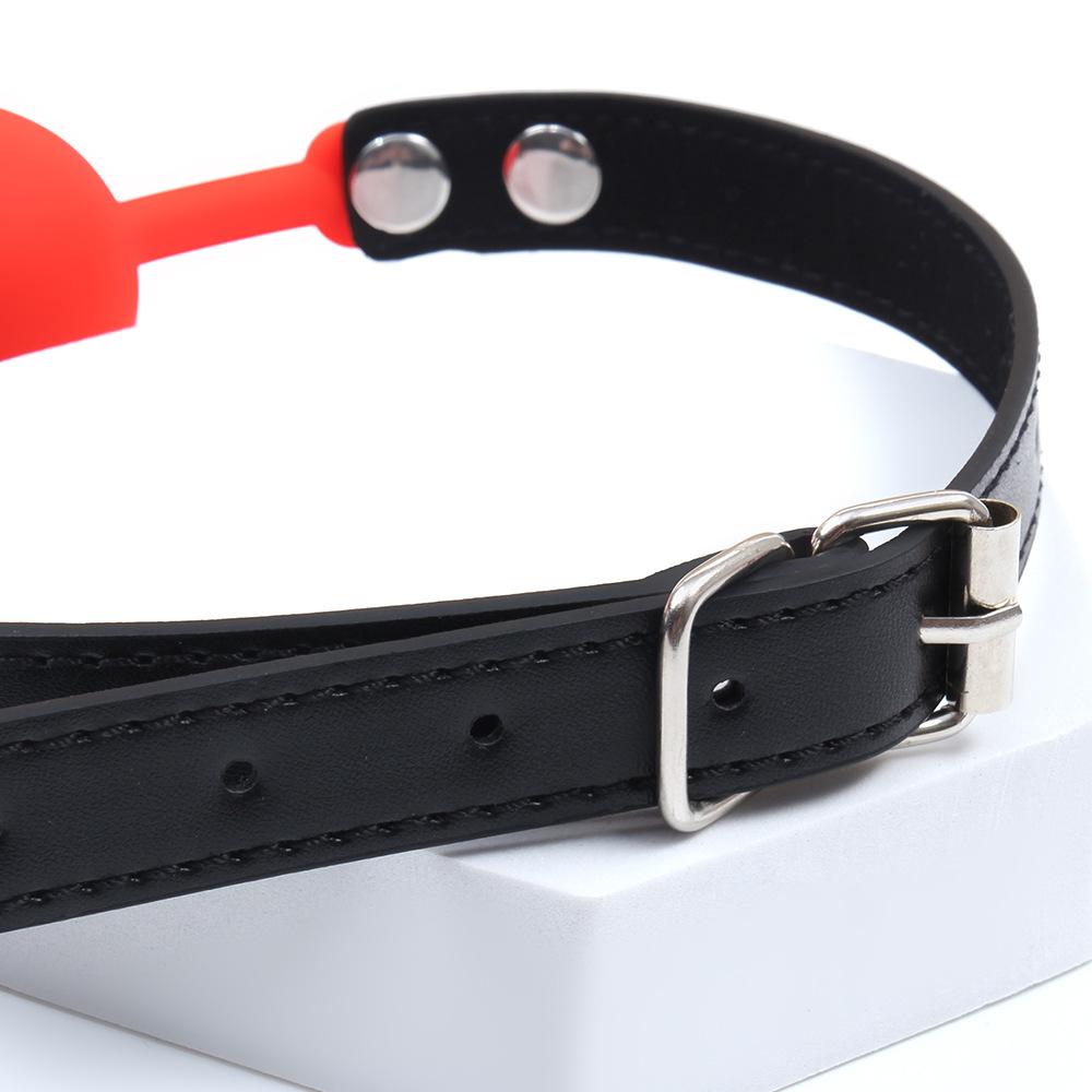 VaHppy Mouth Ball Yoke 4cm 80g Silicone Solid Drooling Couple Games Sex Toys SM BDSM Adult Products PU Bondage Oral Sex