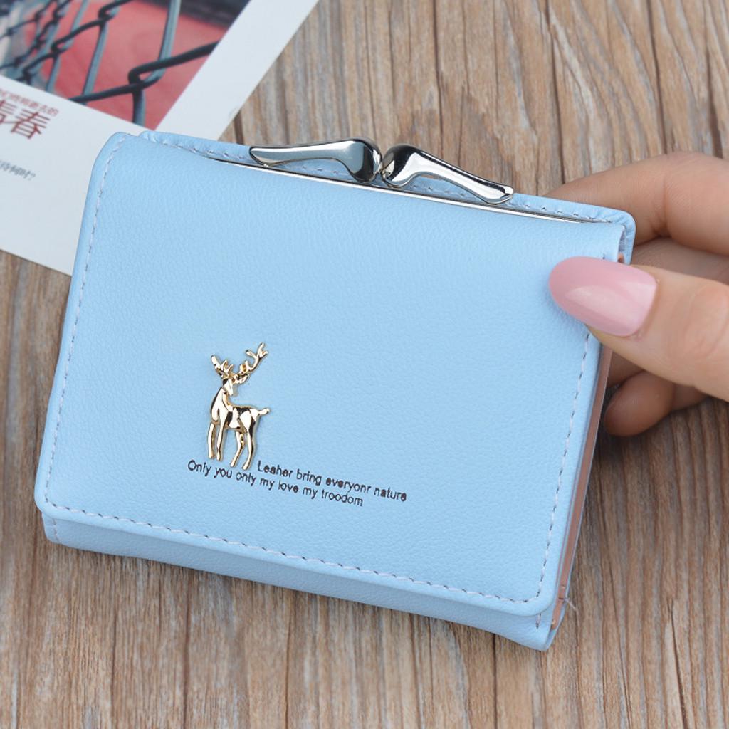 Women Wallets Short  Deerlet  Coin Purse Card Holder Bag