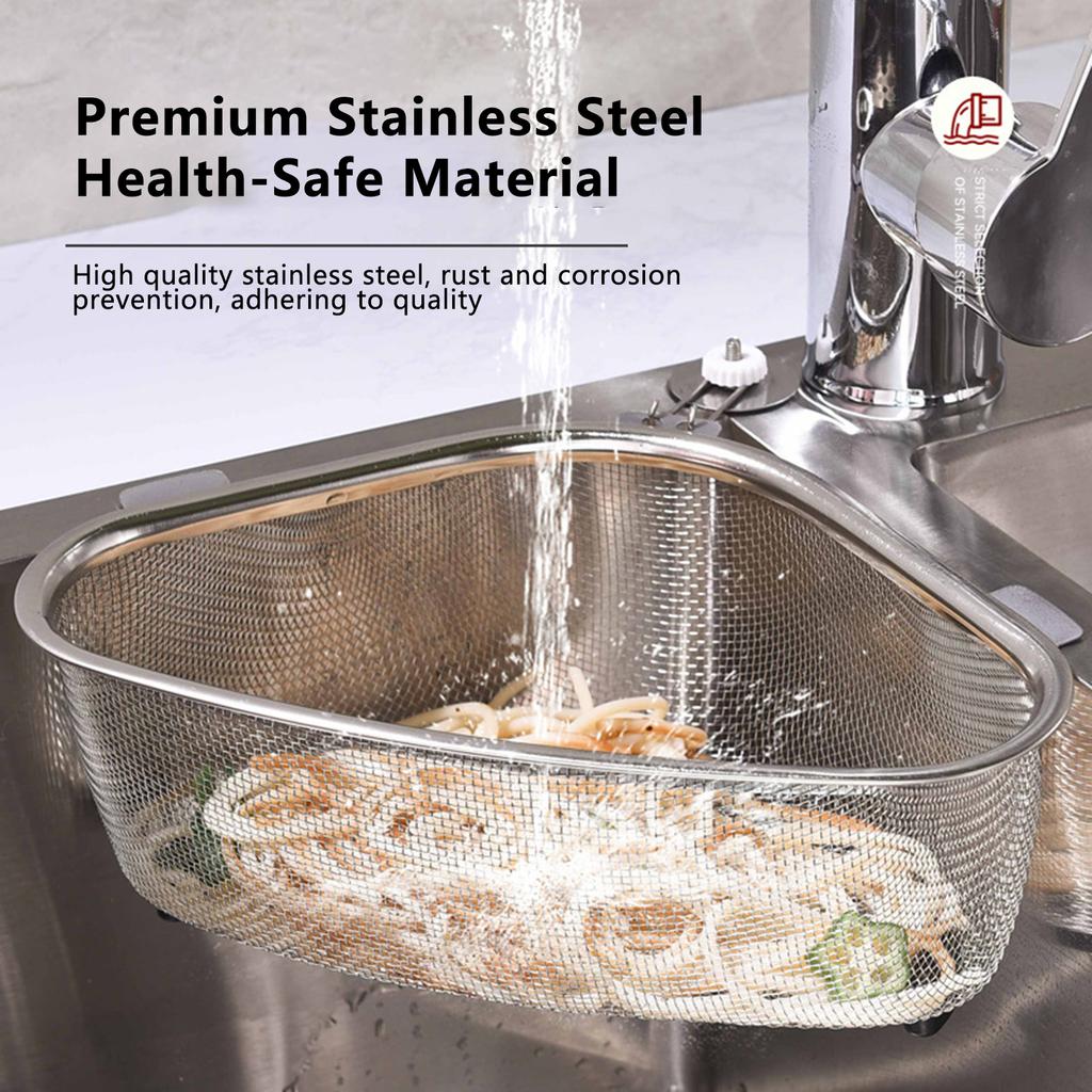 Kitchen Sink Drain Strainer Basket Tableware Dish Storage & Drain Rack for Washing Fruits Vegetables