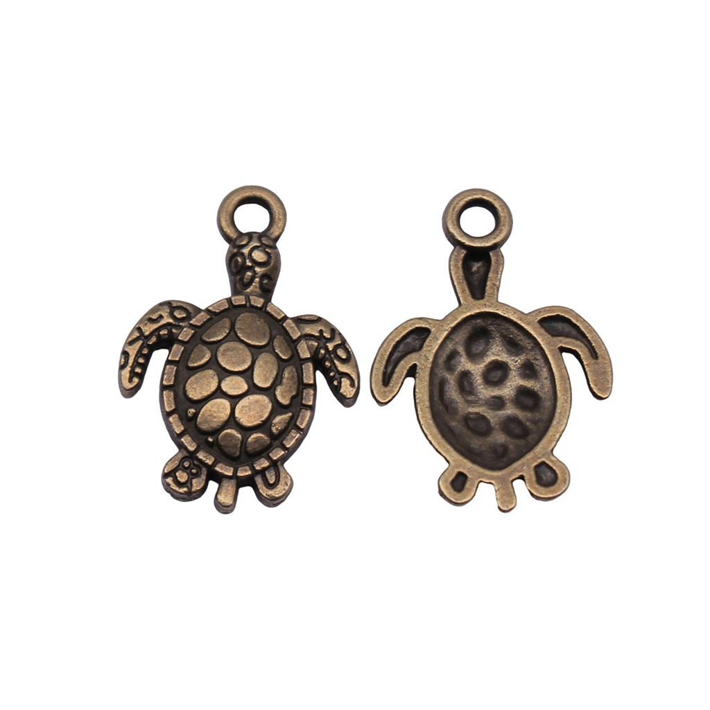Turtle Charms Antique Bronze Silver Pendants For Animal Themed Jewelry Making