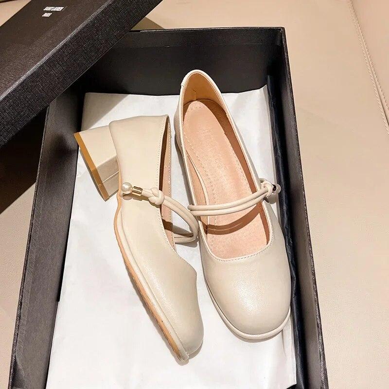 2024 Frühling Sommer Schuhe Frauen Low Heels Schuhe Moderne Mode Damen Pumps Square Heels 3,5 cm