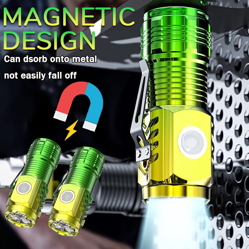 Rechargeable Flashlight with Magnetic Base and Rear Clip, Portable ABS Material for Camping,hiking,patrol,maintenance,emergency Situations,camping