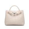 New woven bag simple versatile bag silver butterfly buckle shoulder large capacity women's bag fashion