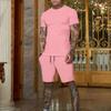 Nuovo set estivo da uomo con t-shirt a maniche corte traspirante e pantaloncini, abbigliamento popolare ad asciugatura rapida
