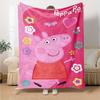 Pig Peppa Print Flannel Blanket High Quality Warm Comfortable Cover for All Seasons Perfect for Gifts Home Decor