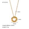 Ins Best Selling  316L Stainless Steel 18K Face Textured Oval Pendant Charms Necklace for Women Waterproof Jewelry