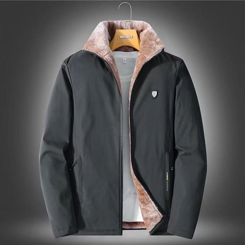 Casual Down Padded Jacket Winter Men s Plus Velvet Thick Baseball Collar Padded Jacket Sports Padded Jacket Winter Jacket M серый