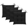 Garden Chairs with Black Cushions 4 pcs Solid Teak Wood