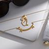 Youthway Cute Crystal Dog Cat Pendant Necklace For Women Minimalist 18K Gold PVD Plated Stainless Steel Necklace Fashion Jewelry