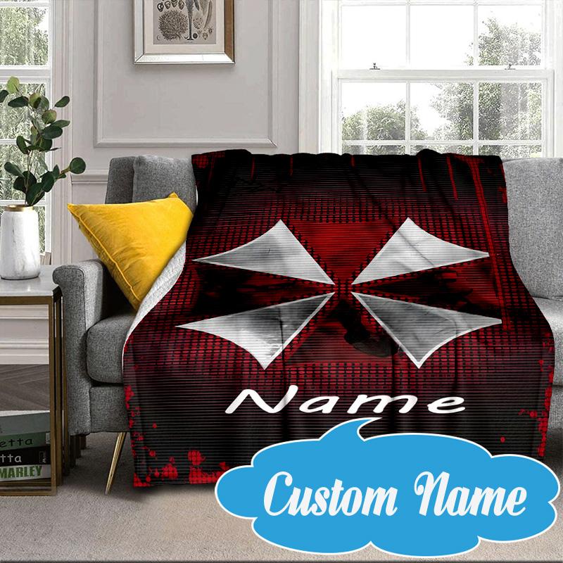 Custom Name Resident Umbrella Corporation Blanket bed sofa Blanket Flannel Blanket for Camping, Hiking, Picnic Essentials,gift for Fan family