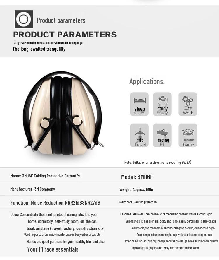 Sklápěcí protihluková sluchátka 3M H6F