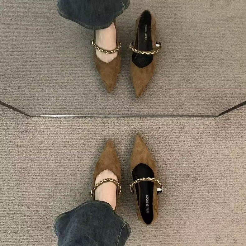 High Heel Shoes For Women Elegant Suede Pointed Toe Slipon Formal Office Wear