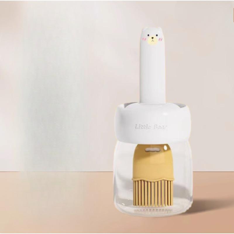 Household Oil BrushHigh-temperature Resistant One-piece Glass Oil BottleBarbecue Baking Kitchen Oil Brush Silicone Brush