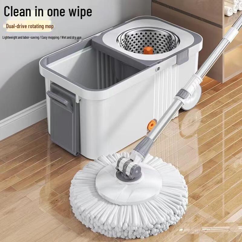 Self-Wringing Rotating Mop with Bucket