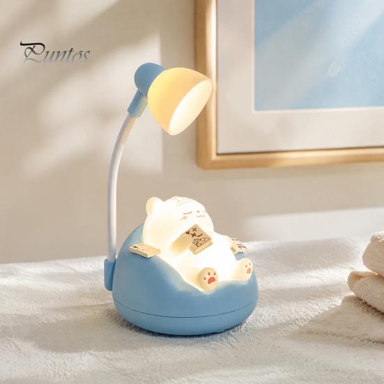 Small Bedside Lamp for Toddlers Sleeping Cat Night Light Kids, Rechargeable LED Nursery Lamp, Soft Eye Protection Adjustable Brightness Touch Bedroom