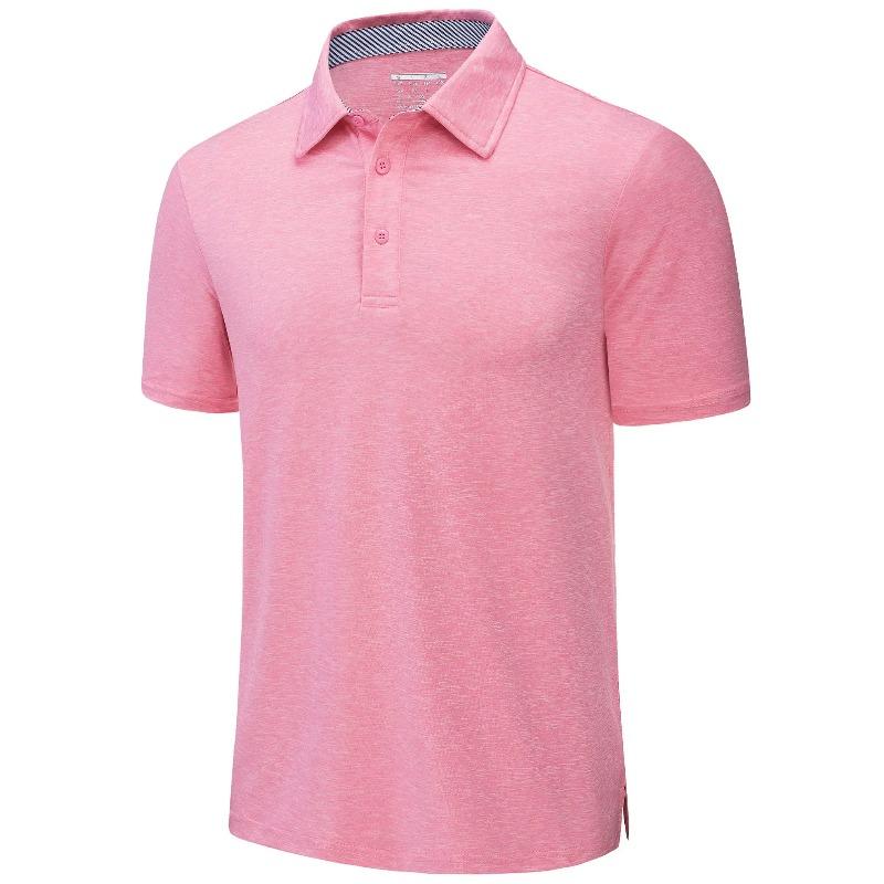 Summer Polo T-shirts Mens Casual Short Sleeve Shirts 3 Buttons Down Quick Dry Breathable Golf Fishing Pullover Workwear