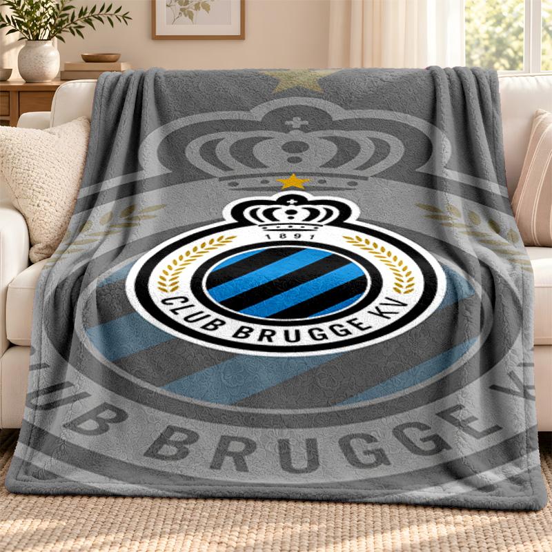 Club Brugge KV deka Flísová deka Měkká útulná plyšová přehoz na pohovku postel Lehká domácí dekorace Venkovní kempování